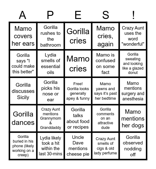 BOOMER BINGO Card