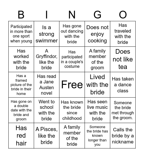 Find someone who Bingo Card