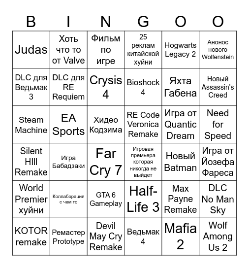 SUMMER GAME FEST 2026 Bingo Card