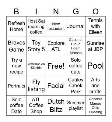 JUNE Bingo Card