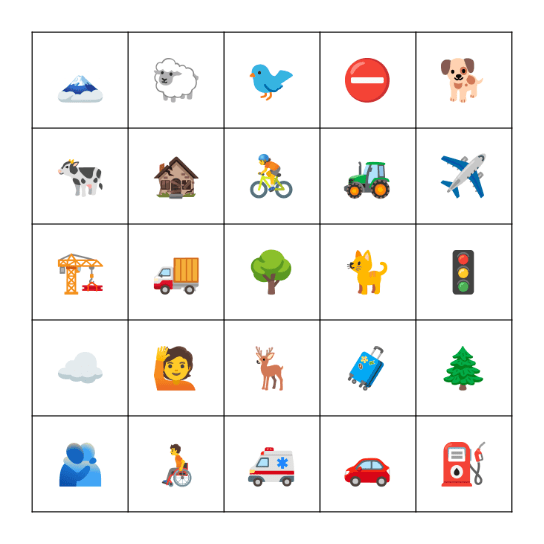 Reise Bingo Card