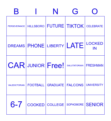 LHS GRADUATION BINGO Card