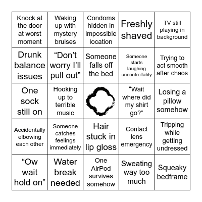 Bedroom Chaos Bingo Card