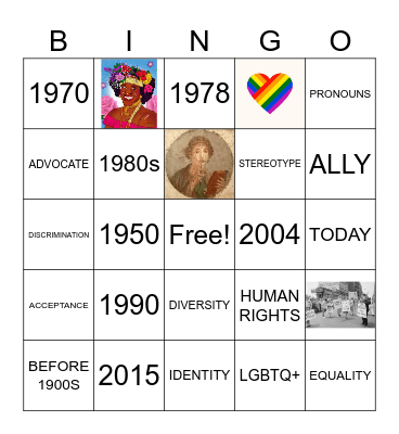 PRIDE MONTH BINGO Card