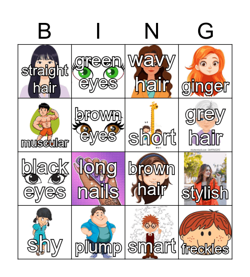 Adjectives Bingo Card