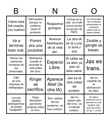 TADC Bingo Card