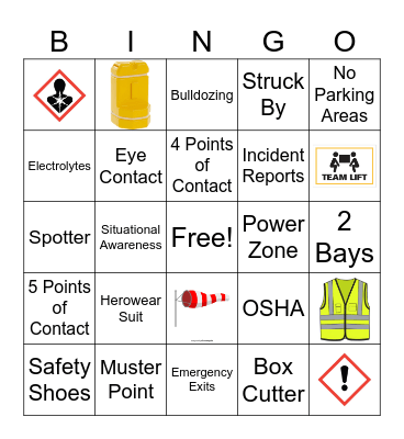 Whole Foods Safety Bingo Card
