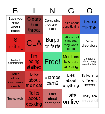 Elphaba Orion Bingo Card