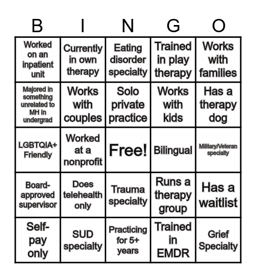 MH Networking BINGO Card