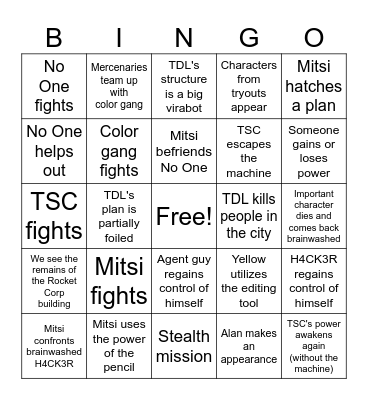 AvA 14 Predictions Bingo Card
