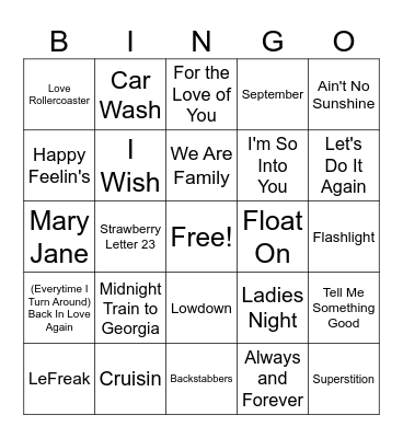 R&Bingo Card