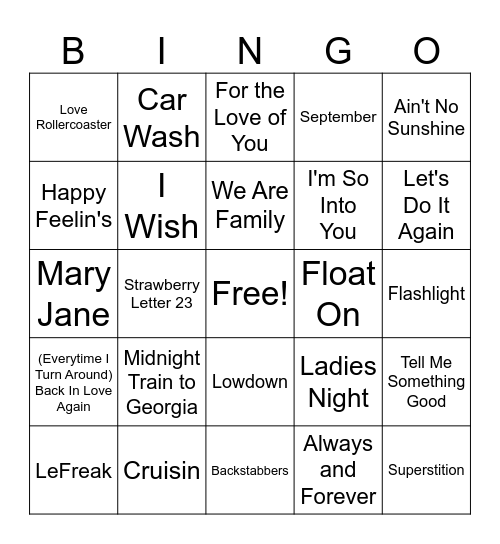 R&Bingo Card