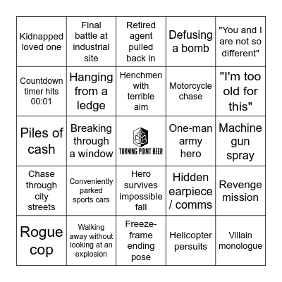 Action Movie Bingo - Cliches Bingo Card