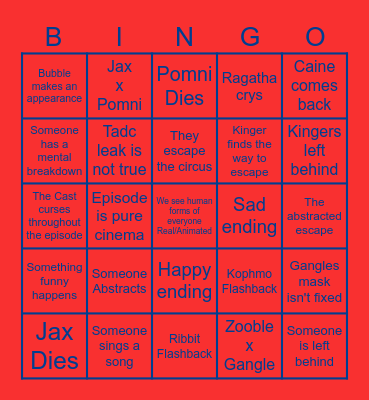 Tadc Ep 9 BINGO! Bingo Card