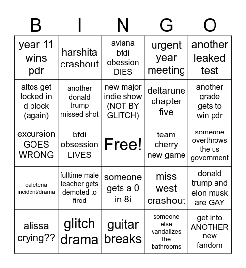 2026 BINGO (AGAIN) Bingo Card