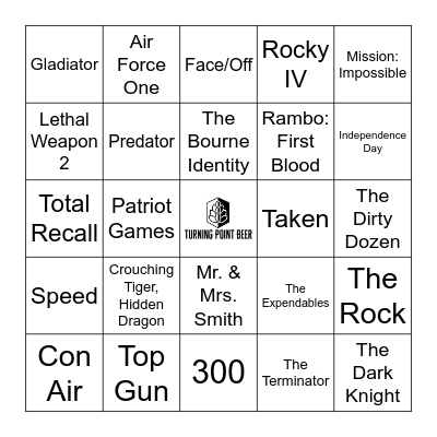Action Movies - Favorite Flicks Bingo Card
