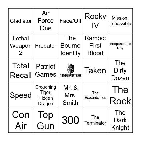 Action Movies - Favorite Flicks Bingo Card