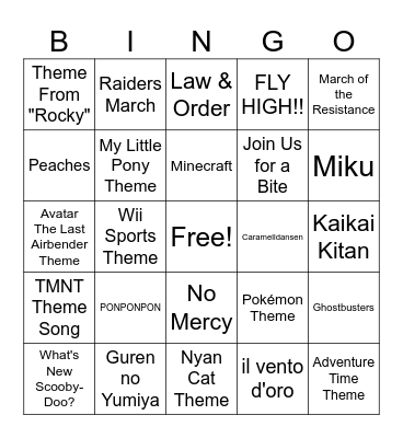 BKCC MUSICAL BINGO Card
