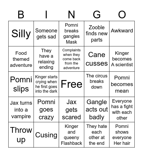 Tadc Ep 9 BINGO! Bingo Card