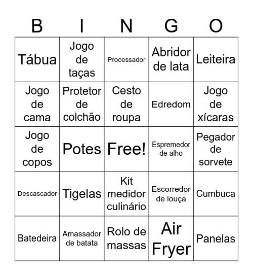 Bingo Júlio e Vitória Bingo Card