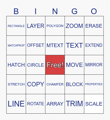 CAD Bingo Card