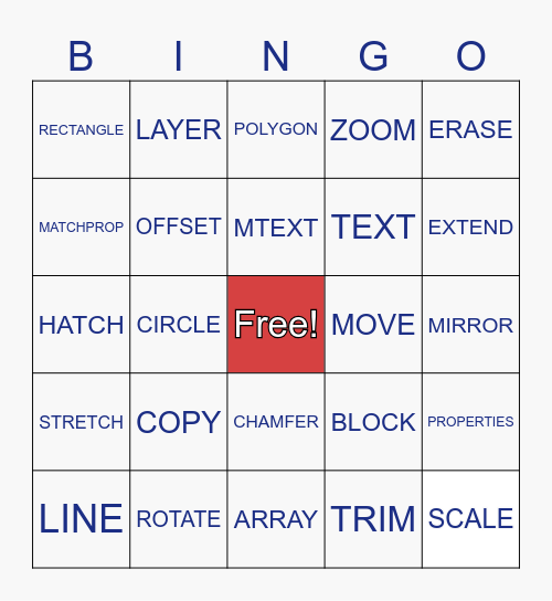 CAD Bingo Card