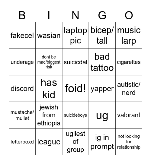 totally fantastic day Bingo Card