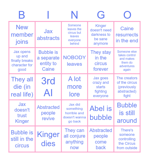 TADC FINALE BINGO Card