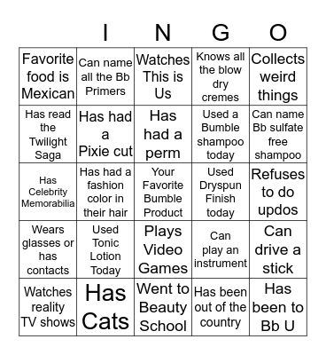 Get to know Bingo Card
