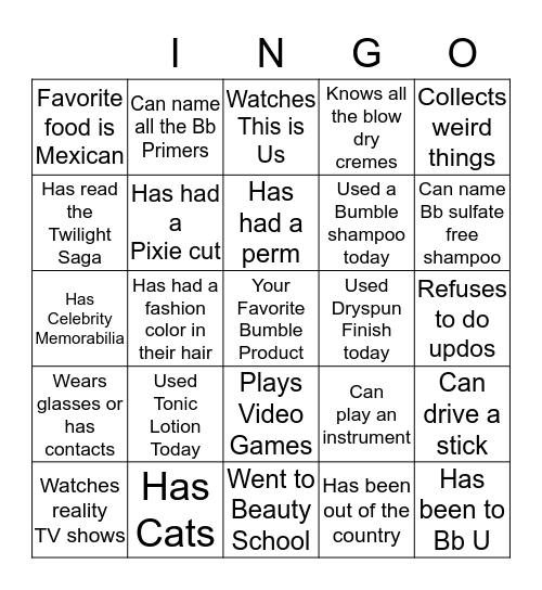 Get to know Bingo Card