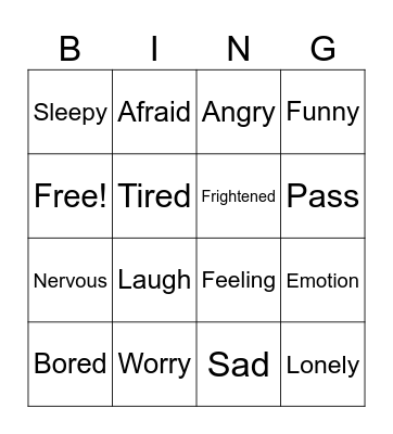 Don’t worry be happy Bingo Card
