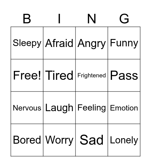 Don’t worry be happy Bingo Card