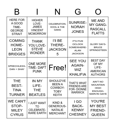 ROUND 1 Bingo Card