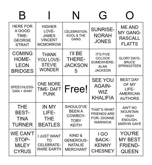 ROUND 1 Bingo Card