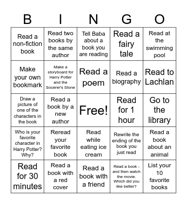 2026 Summer Reading Bingo Card Bingo Card