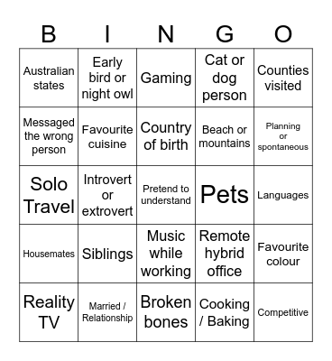 Graduate & Evergreens Bingo Card