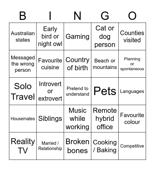 Graduate & Evergreens Bingo Card