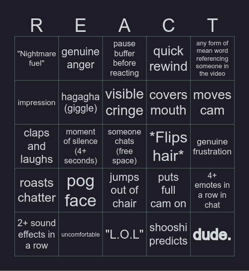 Shooshi Mooshi Bingo Card