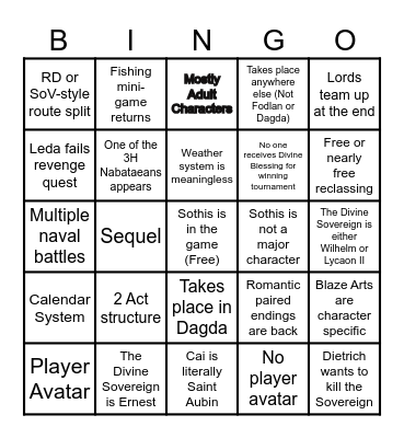 Fortune's Weave Bingo Card