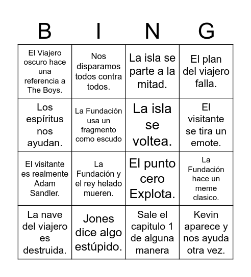 EVENTO: RUPTURA Bingo Card