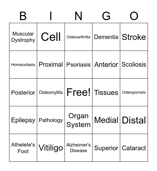 AHS-1400 Wk 2 D2 Bingo Card