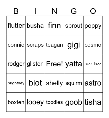 dandy Bingo Card