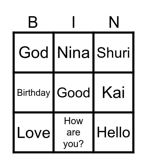 HAPPY BIRTHDAY! Bingo Card