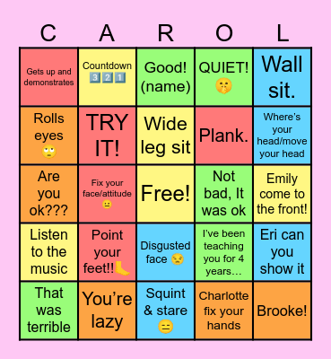 🤩OPELS BALLET BINGO💎 Bingo Card