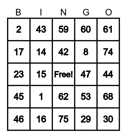 Bingo Card