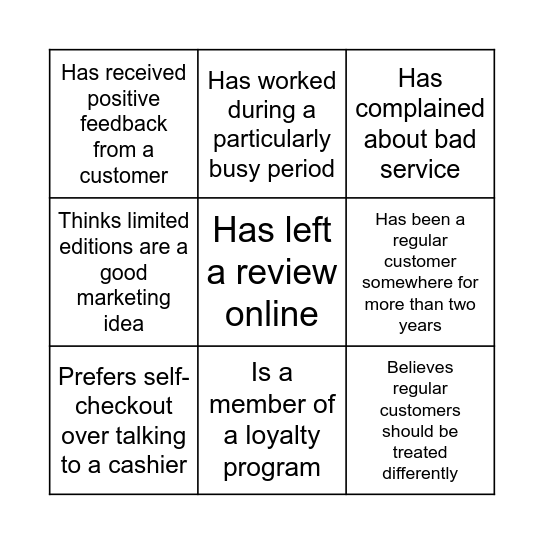 Find someone who... Bingo Card
