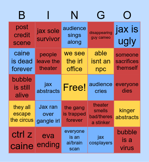 TAD FINAL EPISODE Bingo Card