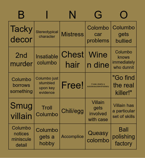 bubumbo binbo Bingo Card