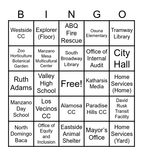 Find Someone Who Interns at.. Bingo Card