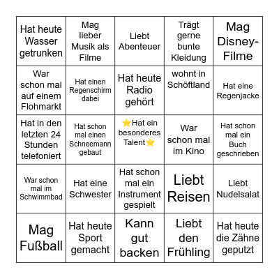 Gemeindewochenende Bingo Card